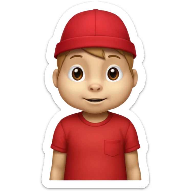 CHIPMUNK ALVIN FROM ALVIN AND THE CHIPMUNKS WITH RED SHIRT AND RED HAT VERY SKINNY AND MALNOURISHED sticker
