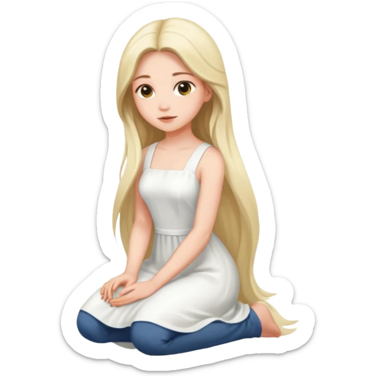 Beautiful girl knelt down by the grace of other women sticker