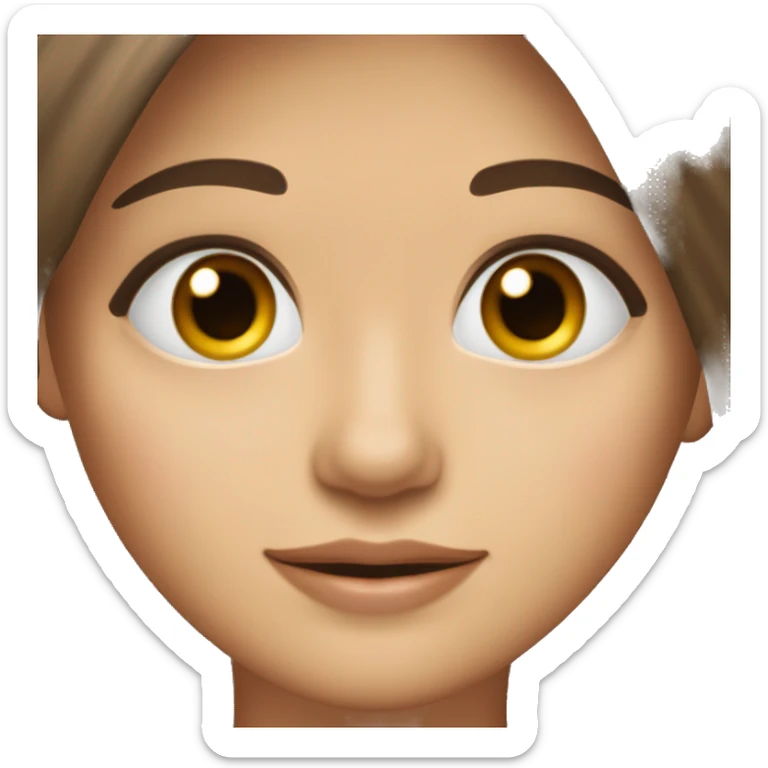 Braune haare, helle Haut, brune Augen, sommersprossen, Wimpern, lachen  sticker