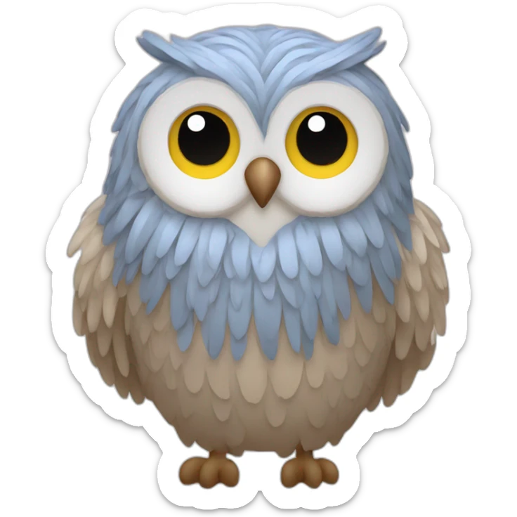 Owl with wool sticker