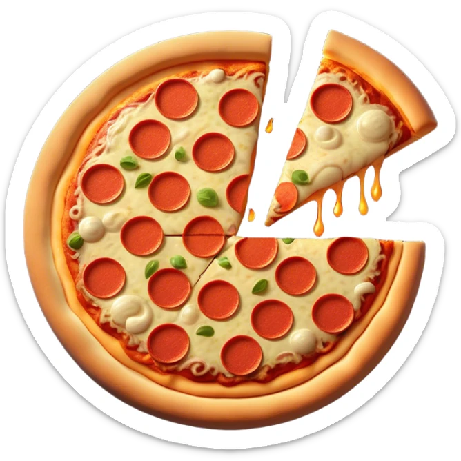 Clash of Clans aesthetic: Cinematic Playful Pixel 3D Food (Pizza, Burger, Apple) Portrait Emoji, rendered in a 3D vector-style similar to standard emojis with minimal shading and bold, simplified shapes. A compact, distinct form with signature details, softly glowing with a pixelated adventure charm. Simplified yet unmistakably iconic, highly detailed and consistent, glowing with a soft radiance and high shine. Stylized with a touch of classic pixel-art charm and a soft glowing outline, capturing the essence of a beloved gaming relic with a friendly, playful manner! sticker