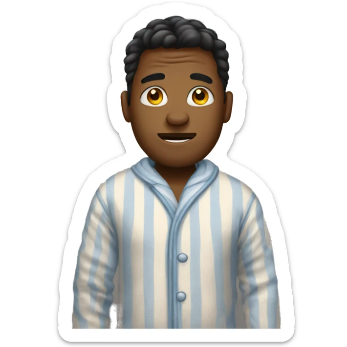 guy in pajamas sticker