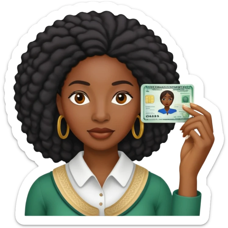 Nigeria, travel visa, black woman photo sticker