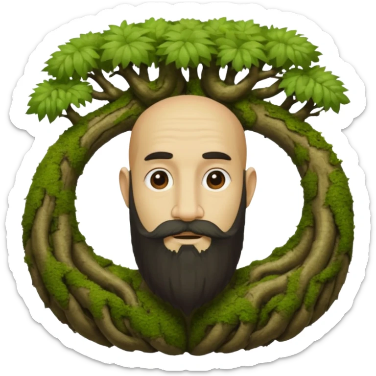 Prr Prr Patapim (Mono Narigudo Con Su Cabeza Tiene Barba Con Una Nariz Larga Tiene Arboles En Sus Lados Con Musgo Combinado Con Raíces Y Tiene Pies Gigantezcos) sticker