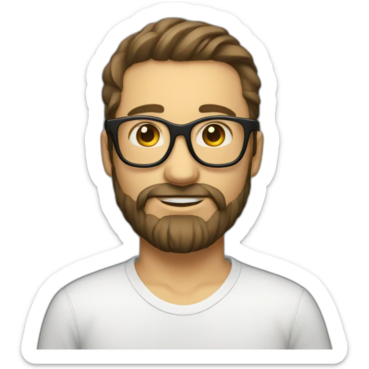 A boy with sun eyeglasse and long facial hair and white skin sticker