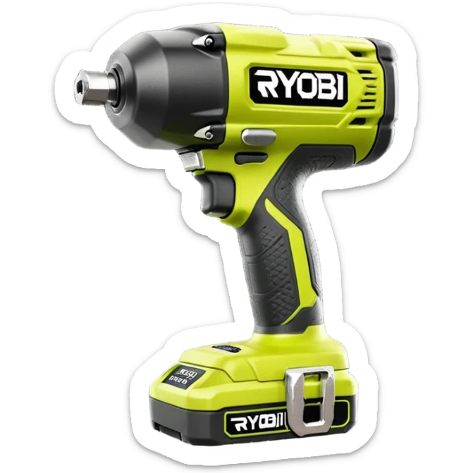 Ryobi R18ID2-0 Impact Wrench 1/4" Hex 18V ONE+ 200Nm with battery emoji style  sticker
