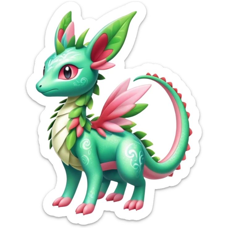Shiny Exotic Cute Majestic Ethereal Sparkly Flygon-Sylveon-Shaymin-Meganium-Hybrid-Creature sticker