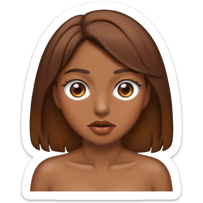 Woman with brown hair and poop for eyes sticker