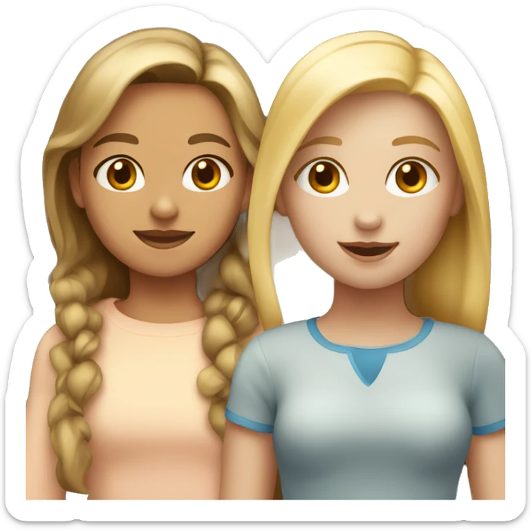 A Girl with light Brown Hair and a Girl with blonde hair together  sticker