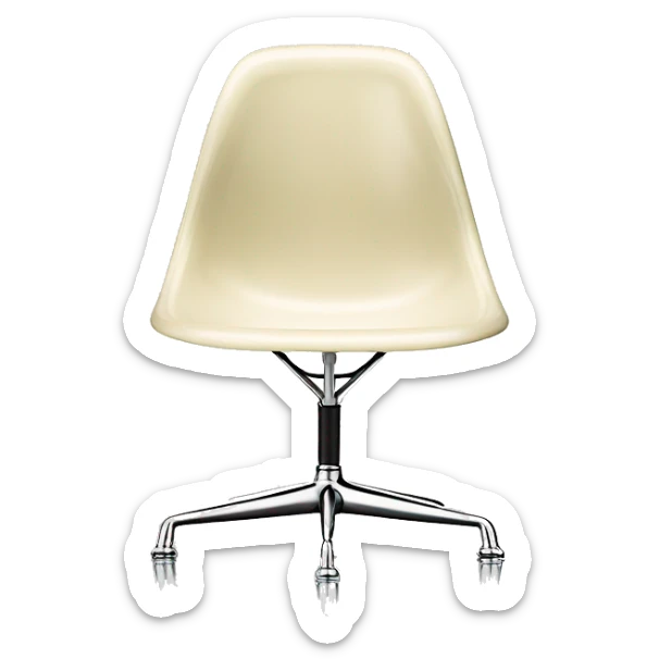 parchment Eames Molded Fiberglass Side Chair Stacking Base sticker