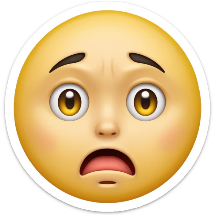Can you make a shocked face that kinda looks disgusted  make it one of the yellow ones that are circular like this 😞 sticker