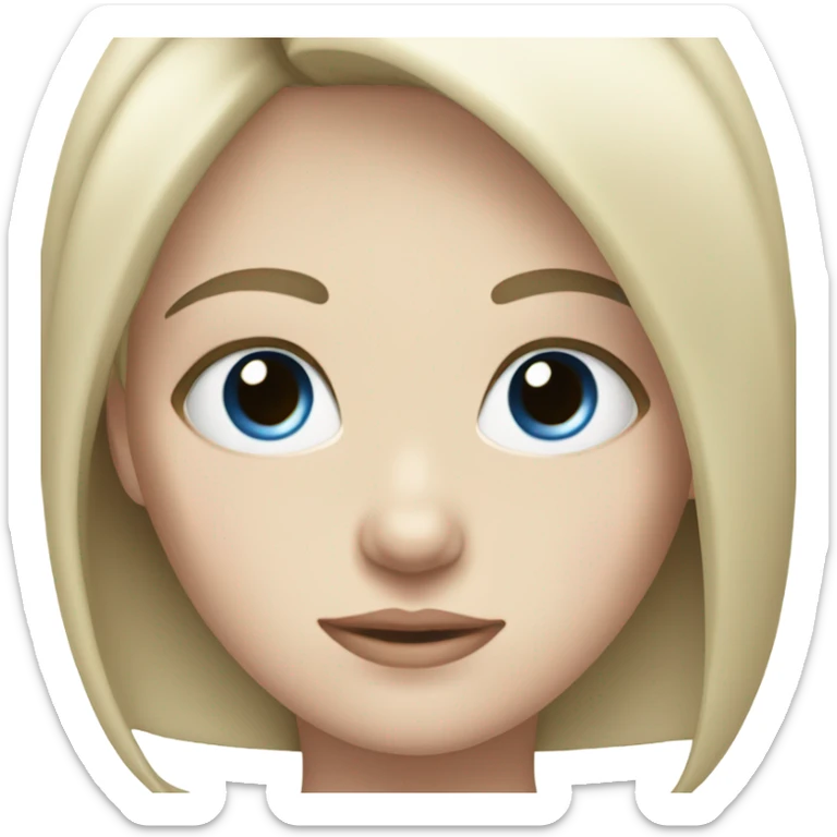 pale girl with short black hair blue eyes sticker