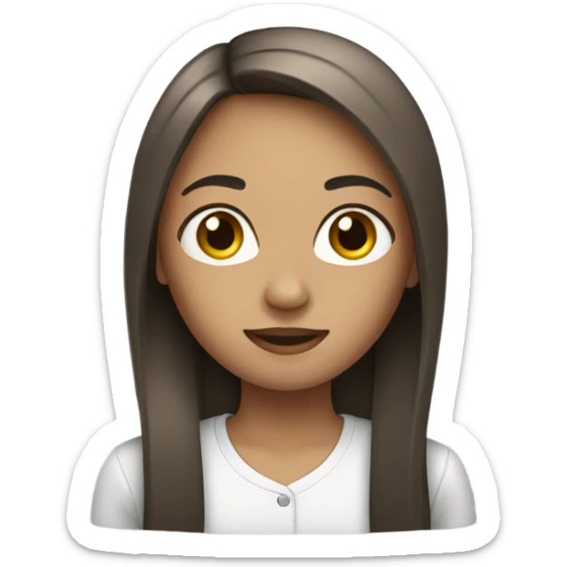 Girl with straight hair sticker