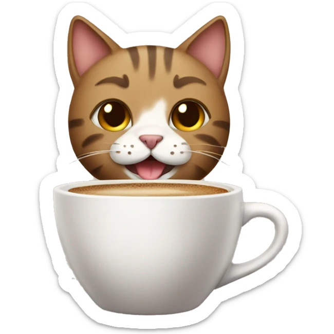 coffee cat sticker