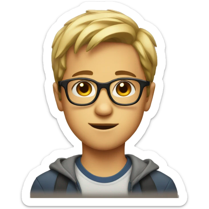 Boy in glasses sticker