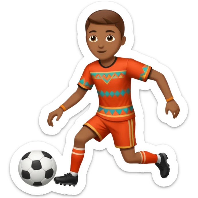 Águila real de nacionalidad mexicana con vestimenta de la cultura azteca que juegue fútbol sticker