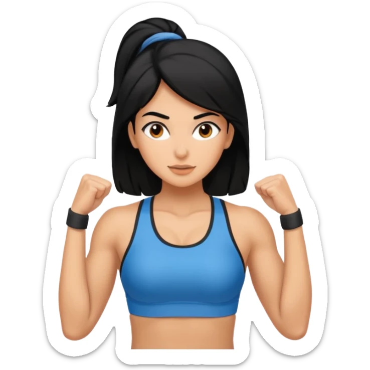 fitness woman black hair spanish pretty sticker