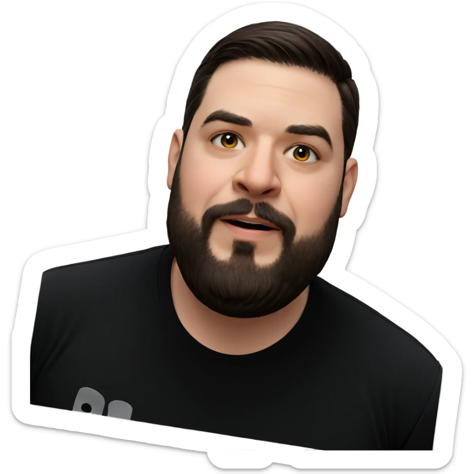 male portrait in black shirt sticker