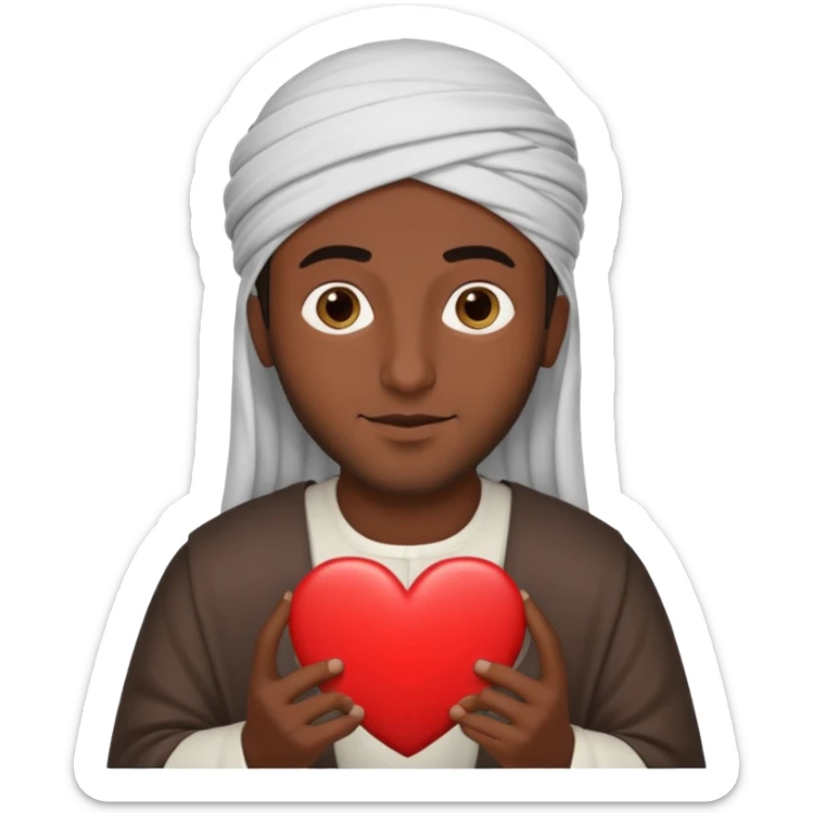 emoji of an arab guy featured on a heart card sticker