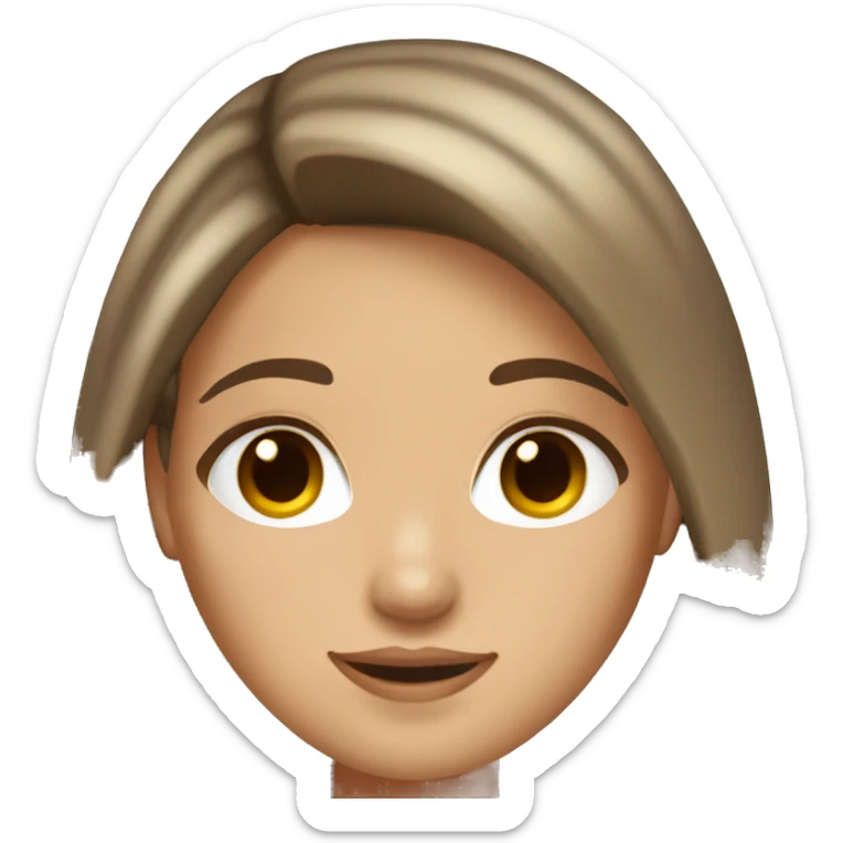 brunette girl with brown eyes and blonde highlights with brown hair and light skin sticker