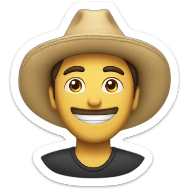 chico sin sombrero festejando estirando los brazos hacia arriba feliz sticker