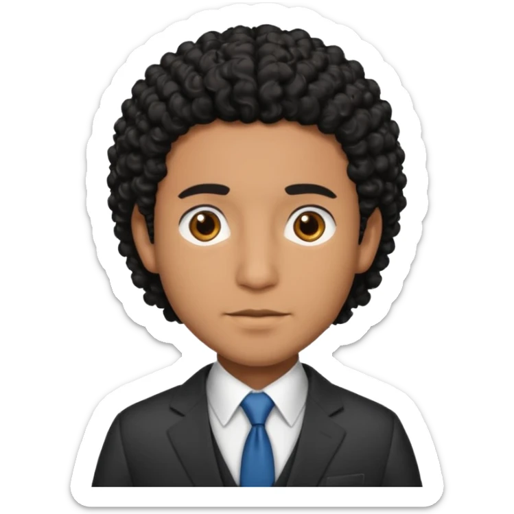 professional brown skin black curly hair male lawyer sticker