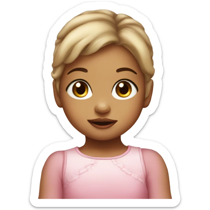 A cute baby face of a girl with a beautiful kiss  sticker