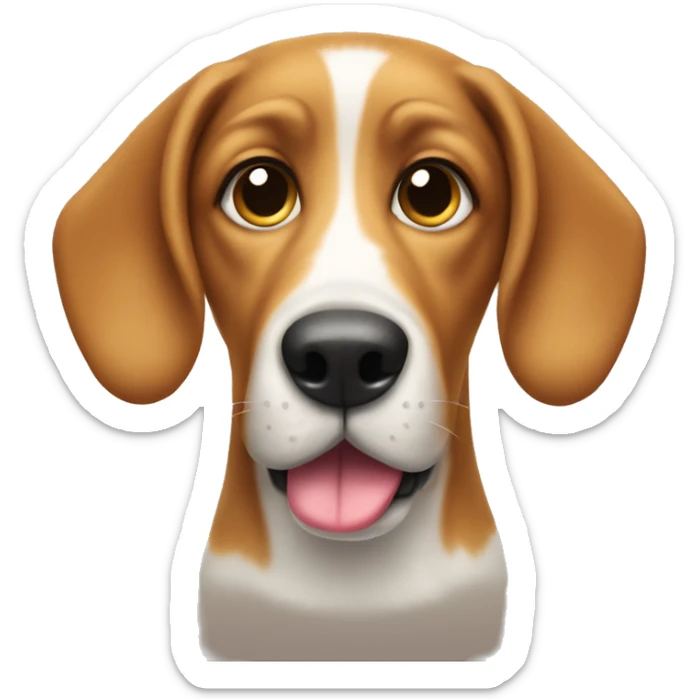 dog with tongue out and long ears out to the sides sticker