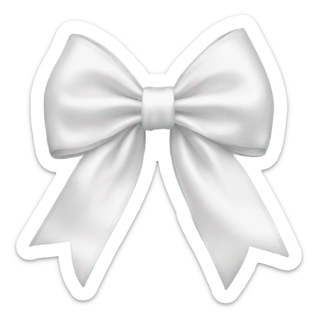 white satin bow sticker