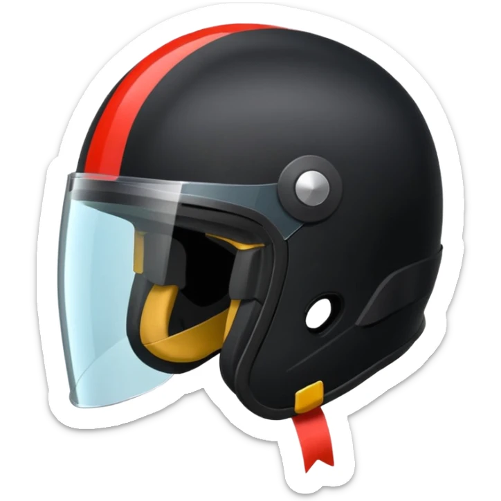 Rider helmet black matte at the back theres ribbon attached for female rider it is a full face only do not include the lady sticker