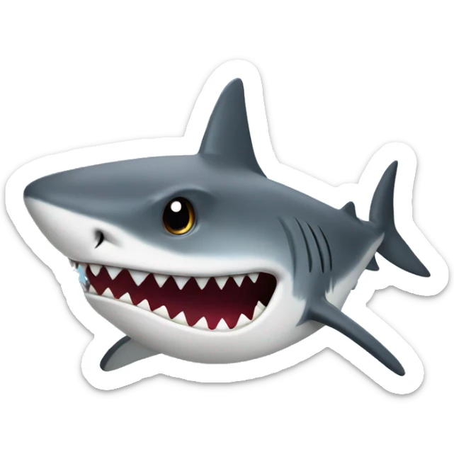 Shark with a top hat sticker