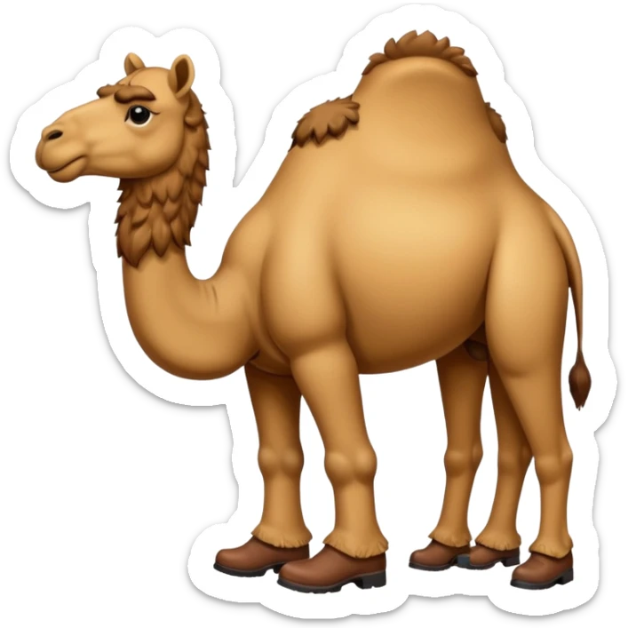 Camel Head Fridge Body Camel Legs Wear And Brown Boots And Background City sticker
