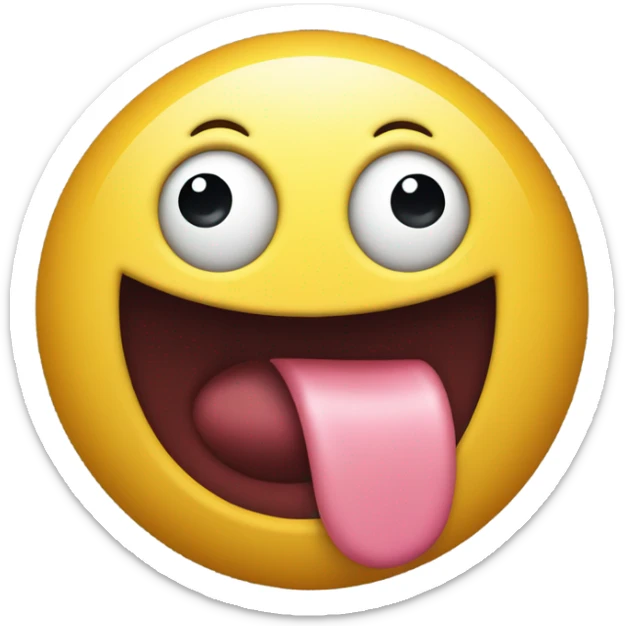 Goo goo eyes with tongue out panting yellow circle emoji  sticker