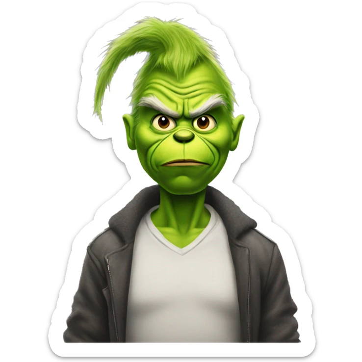 Baddie grinch  sticker