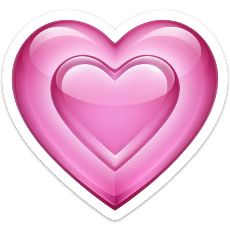 Pink heart shaped crystal with a $ carved in the center of the crystal. sticker