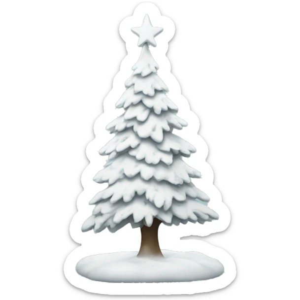White Christmas tree sticker