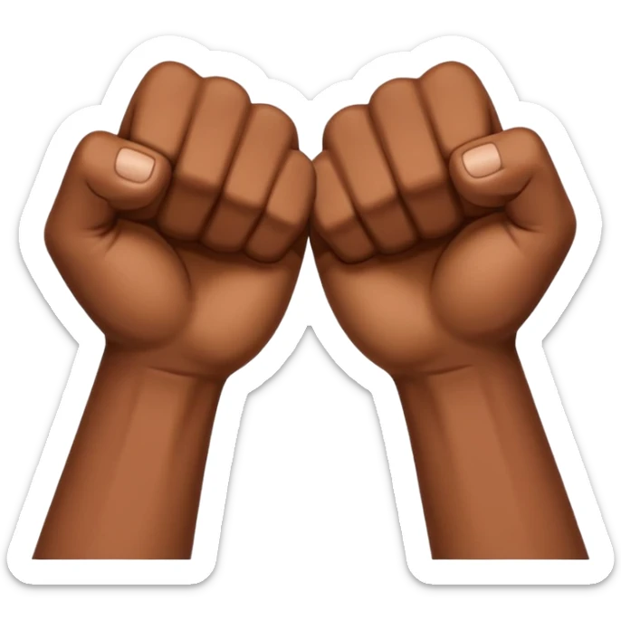 Two fists crossed over like being handcuffed just without the cuffs in an upward and downword motion sticker