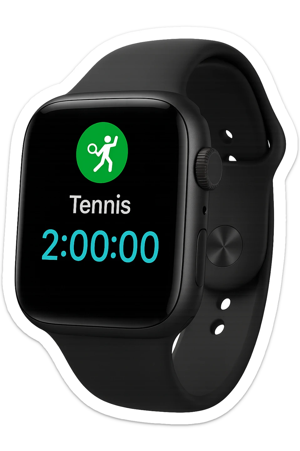 smartwatch con modalità attiva di tennis che segna 2 ore di tennis, REALISTICA 4K sticker