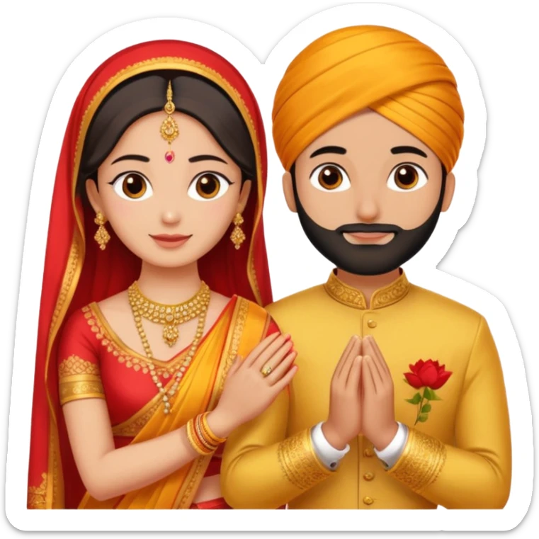 Two hands in a engagement..One hand of groom and one hand of bride. Bride dress - red/yellow saree. groom- light orange punjabi sticker