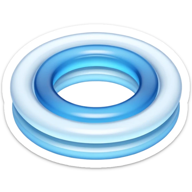 iOS-style 3D emoji: expanding ripple rings in mid-air, fading in color and opacity as they move outward from a small central source sticker