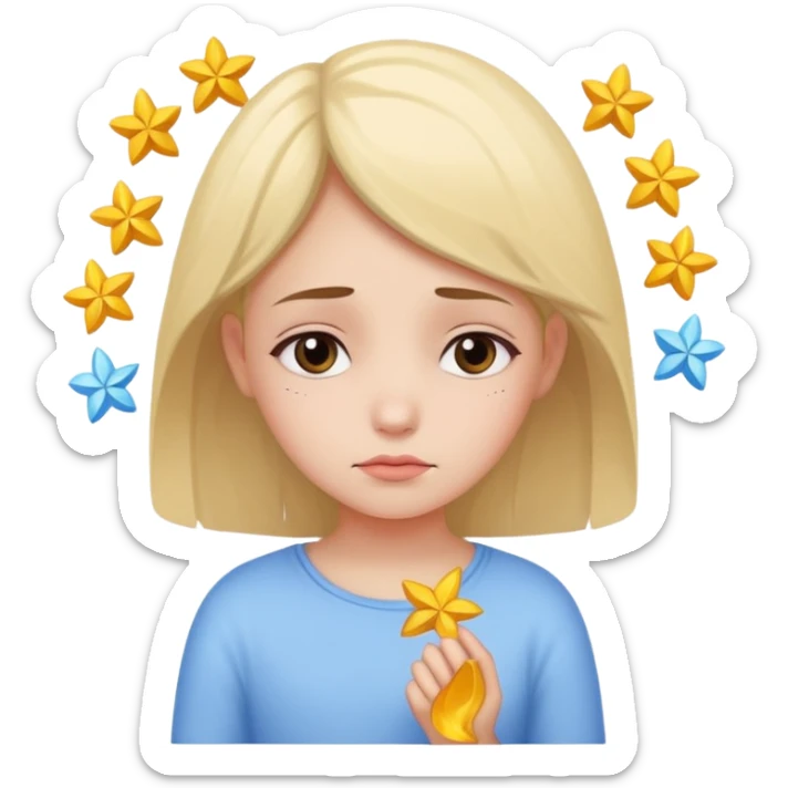 A smart but sad girl who carries a lot of wishes and dreams with her. sticker