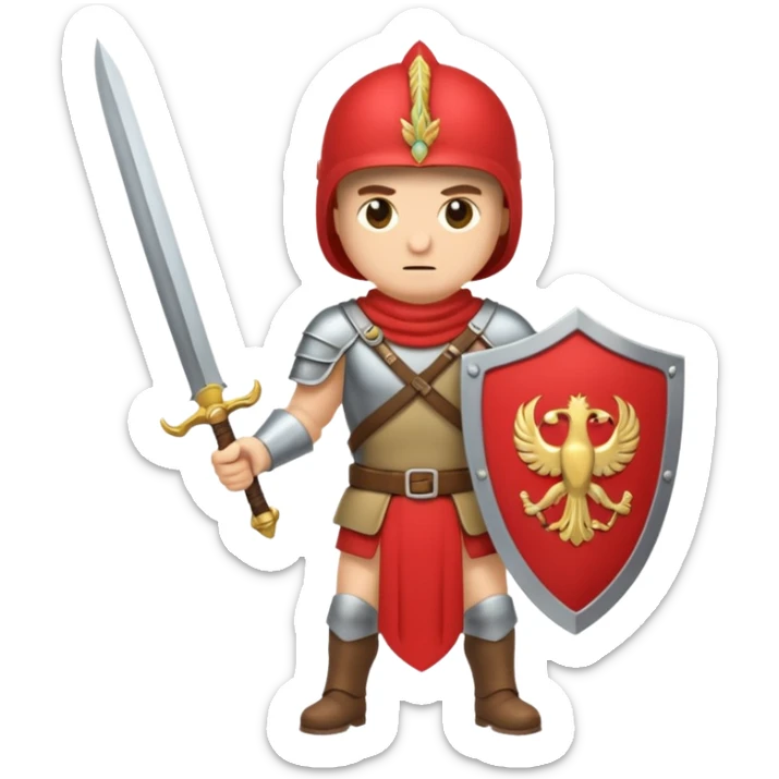 emoji de soldado romano alto y fuerte cuerpo entero sticker