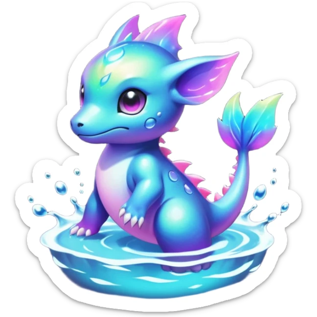 Kawaii Edgy Dark Pretty Nebulae Shiny Beautiful Aesthetic Water-Gradient Fakémon-Digimon-creature sticker