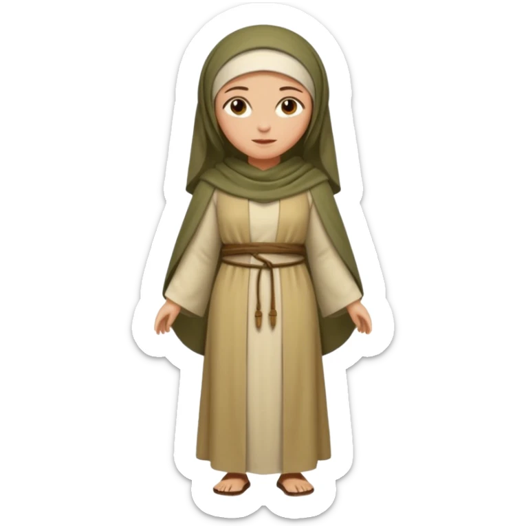 fullbody Jerusalem woman in ancient robes and headscarf, no crosses or Christian symbols sticker