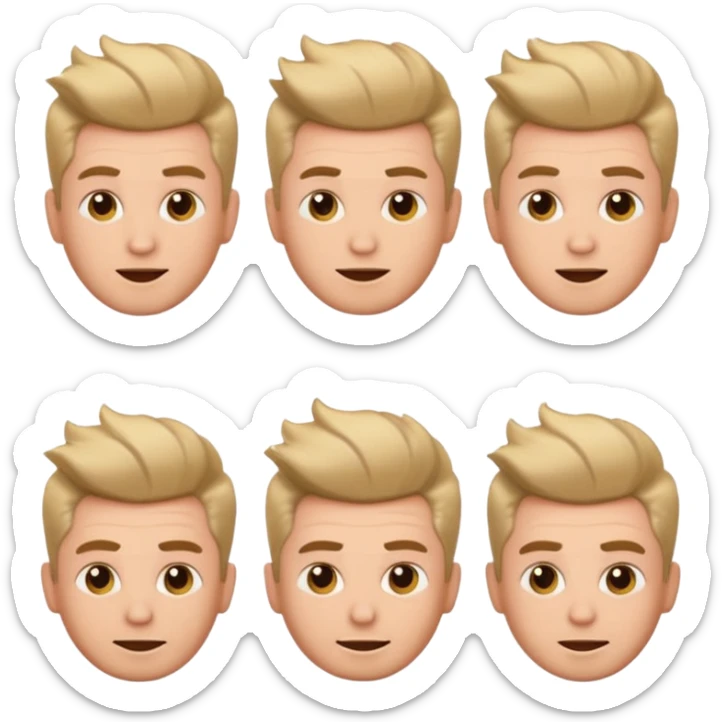 buat kan saya emoji berupa icon cowo dengan potongan quiff rapih dengan berbagai ekspresi sticker