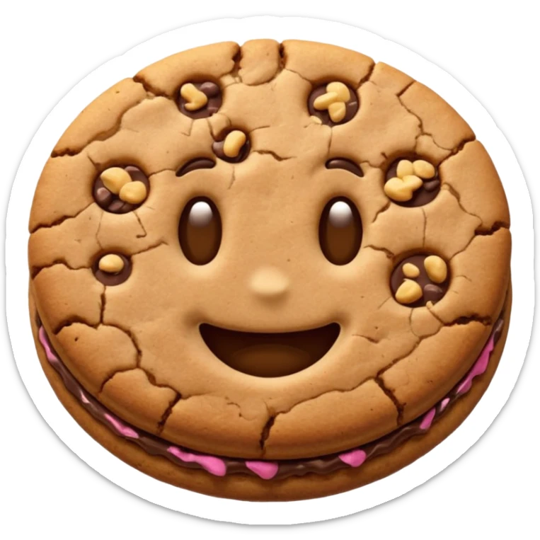 brown emojis of cookie, tulip, leaf, chocolate separately but only one of them sticker