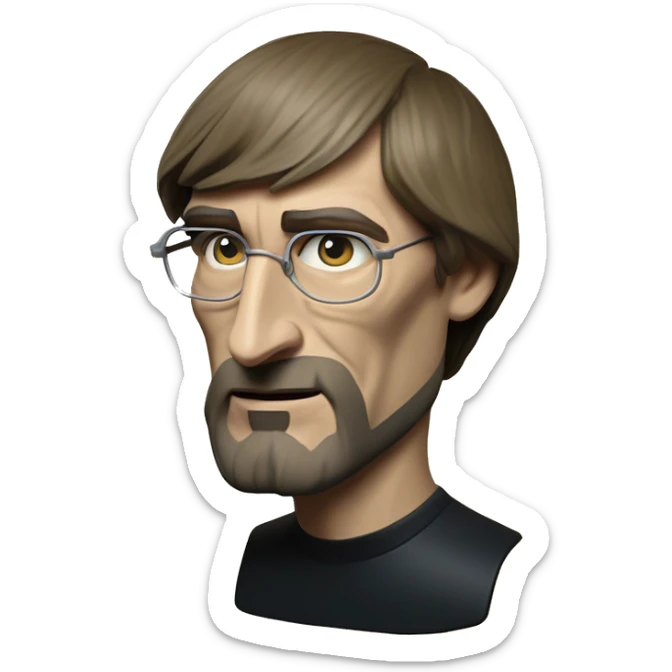 Warcraft award winning Steve Jobs in IKEA style, oil paint, mysterious eyes, intricate lips, masterpiece pose, odd perspective, beautiful, desirable, logical, midsommar, ikea sticker