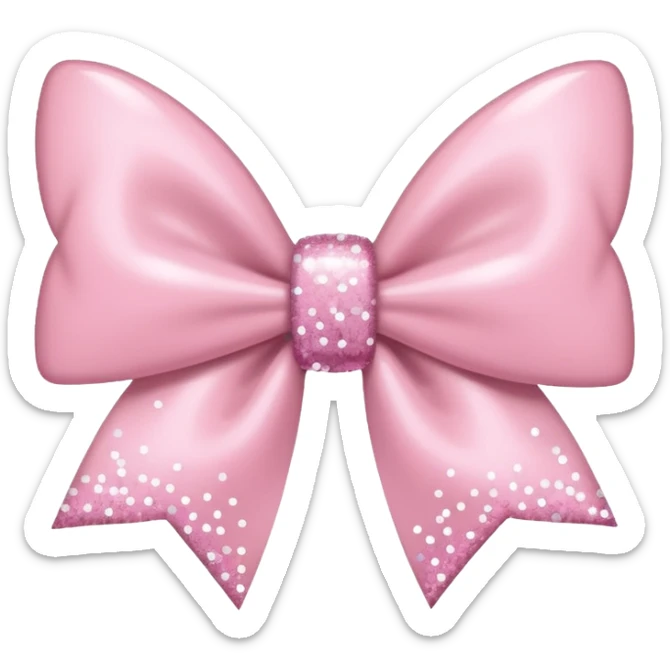 super pale pink bow confetti but the paper confetti are the pale pink bows all spread out with white tiny glitter sticker