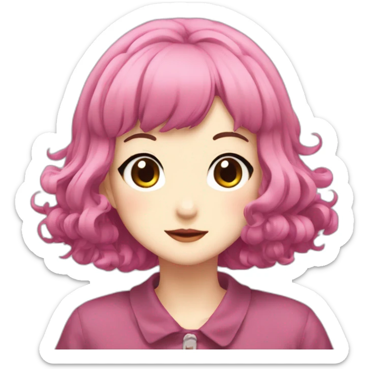 Nana Komatsu in Anime with Dark Pink Hair sticker