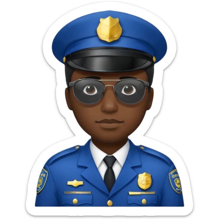 man police black dress with hair style and hats and sun glasses  sticker